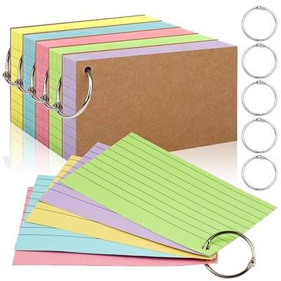 350 Pcs Index Cards With Ring, 3x5 Inches Flash Cards With Rings | Colored Heavy Notecards With Ring, Punched Lined Study Cards For School, College, Home, Office, Memory, To Do List
