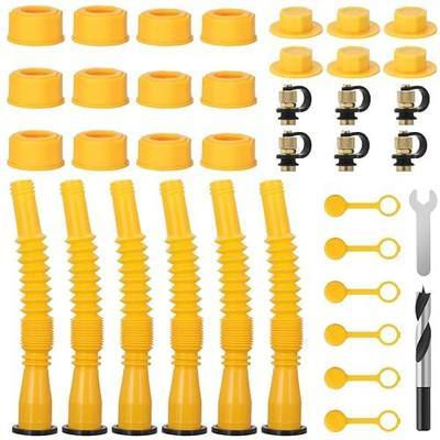 Magicfour Gas Can Nozzle Replacement, Gas Can Vent Cap, 6 Pack Spout Replacement Kit Compatible with Most 1/2/5/10 gallon Gas Cans, Old Style Gas Can Spout Replacement Leak Proof
