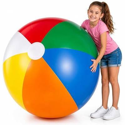 24-inch Giant Beach Ball - (Pack of 3) Big Inflatable Beach Balls For Pool Toys, Blow Up large inflatable ball Toys For Kids Pool Parties, Themed Birthdays, Beach Events, Summer Party Decorations