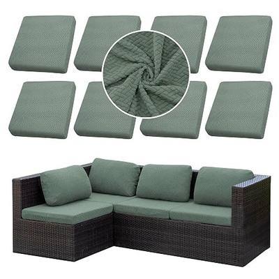 8PCS Patio Cushion Covers.Patio Furniture Couch SeatSlipcovers | Washable Fumiture Protector, Replacement for Sofa SectionalChair Elastic-Bottomed Sofa Chair Cover