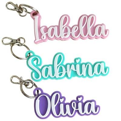 Custom Keychain, Personalized Backpack Keyring, Luggage Tag, Waterbottle Name Tag, Party Favors, Bridal Gift