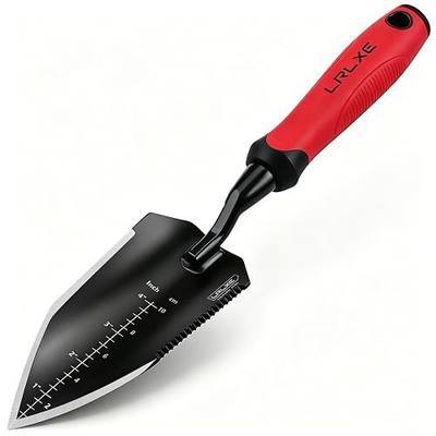 Heavy Duty Stainless Steel Garden Trowel, Non Slip Rubber Hand Shovel | pointed garden shovels, suitable for digging, weeding, transplanting, bulb planting and soil scooping for other garden work