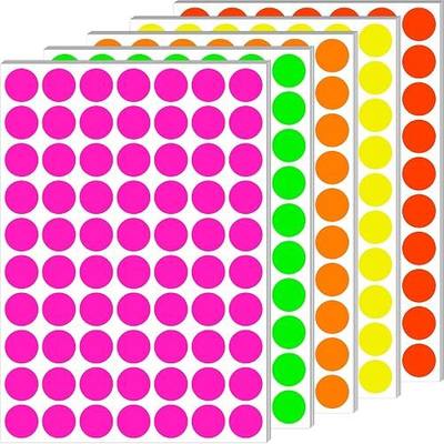 Dot Stickers 3/4 Inch Fluorescent Circle Sticker 1400pcs Colored Dot Labels | Round Writable Neon Color Coding Labels in 5 Colors Garage Sale Stickers Price Stickers for Yard Sale Office Market Sale