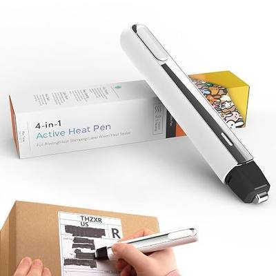 Heat Pen for Trading Card Repair, Card Flattening Kit & Thermal Eraser | TCG card flattening | Crease and dent tool | Thermal paper eraser | Self-retracting blade | Hot foil pen | HTV heat press
