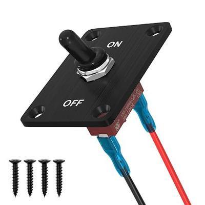 RVBOATPAT Heavy Duty Waterproof Toggle Switch 12V DC 30A 2 Pin SPST ON/Off Toggle Switch with Mounting Panel for Marine Boat Automotive