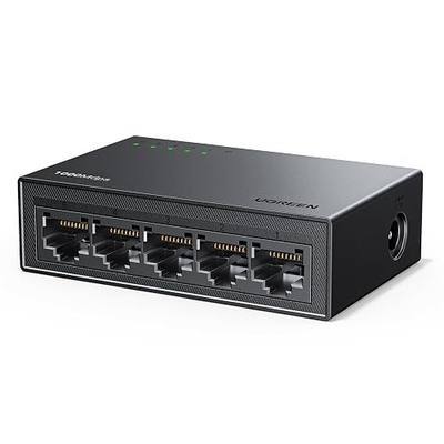 UGREEN Ethernet Switch, 5 Port Gigabit Ethernet Splitter, Plug & Play, Wall Mount & Desktop Network Switch Hub, Unmanaged, Compact, with LED, Fanless Quiet, for Internet Cable, Laptop, Router, NAS