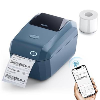 NIIMBOT K3 Desktop Label Printer, 3 Inch,180mm/s High Speed, Blue | Support Bluetooth and USB Connection, Come with 1 Roll Tapes, Thermal Label Maker for Small Business and Home Office