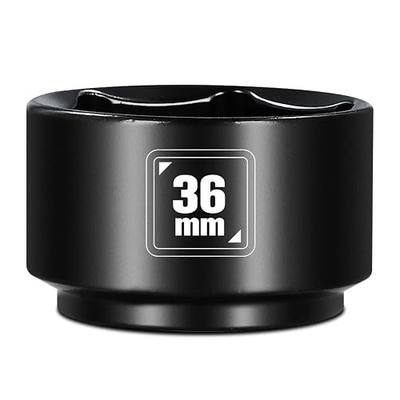 BLACKROBOT 36mm Low Profile Oil Filter Socket, 3/8" Drive 6-Point Oil Filter Cap Remover and Installer Tool, Chrome Vanadium Steel