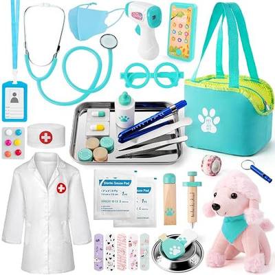 Sundaymot Doctor Kit for Kids, 37PC Doctor Kit for Toddlers 3-5 | Pretend Play Doctor Toys, with Dog Toy, Medical Bag, Stethoscope and Other Accessories, for Boys and Girls Fun Role Playing