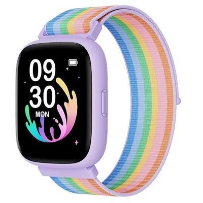 BIGGERFIVE Smart Watch for Kids, 1.8" Fitness Tracker Watch with Pedometer | Heart Rate, Sleep Monitor, IP68 Waterproof, Step Counter, Puzzle Games with/without App for Girls Teens 5-16,Nylon