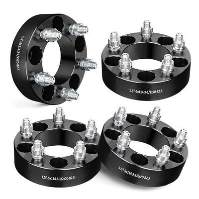 EVIL ENERGY 5x4.5 Wheel Spacers 1.5 inch Compatible with Mustang 1964-1968&1994-2014, 5x114.3 mm 5 Lugs 82.5 mm Hub Bore 1/2x20 Studs Black, Not Hubcentric