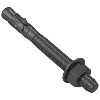Wensilon 10Pcs 3/8x4 Inch Standard Fasteners for Heavy-Duty Black Wedge Anchors for Cement and Concrete