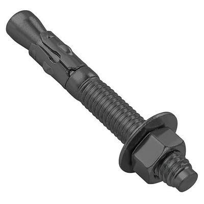Wensilon 10Pcs 3/8x3 Inch Standard Fasteners for Heavy-Duty Black Wedge Anchors for Cement and Concrete