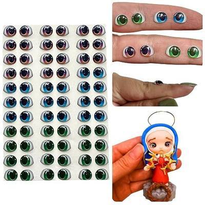 3D Resin Eyes for Clay & Crafts, Googly Self Adhesive 9mm 66 Pcs Amigurumi | Brown, green & blue 9mm eyes for cold porcelain, polymer clay, doll making, felt, sculptures & scrapbooking