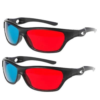 2 Pack 3D Glasses for Movies at Home - Red Blue 3D Viewing Glasses for Games and TV, Lightweight Simple Design (Style_01)