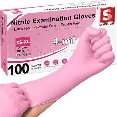 Schneider Medical Nitrile Exam Gloves, 4-mil Medical Gloves Disposable Latex Free, Powder Free, Food Safe Glove