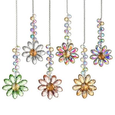 6PCS Crystal Sunflower Suncatchers for Window Hanging Gifts | Rainbow Maker Sun Catchers Indoor Window,Outdoor Patio Garden Decor,Whimsical Decor,Glass Ornaments For Christmas Tree