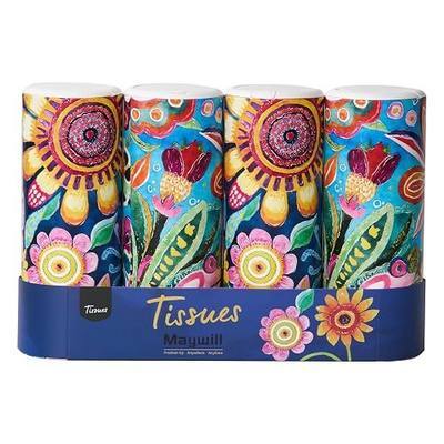 Car Tissues Holder with Facial Tissue, Car Tissue Box, Travel Tissues Cylinder,Suitable for Car Cup Holder(3-ply 4 Pack, 200 Sheets)