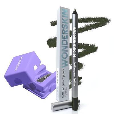 Wonderskin 1440 Longwear Green Eyeliner Pencil with Sharpener - Waterproof, Sharpenable Eyeliner Pencil & Smudge Proof Green Eye Liner Pencils (Olive)