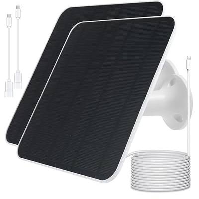 Solar Panel Charger Compatible with Eufycam 2C/2C Pro/E40/E20/2/2 Pro/E, 5V 5W Continuously Charging, 9.8ft Cable, Weatherproof (2Pack)