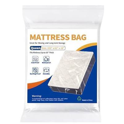 Mattress Bag for Moving Storage - 2 Pack Plastic Waterproof Mattress Protector Cover,Heavy-Duty Mattress Moving Supplies (2, Queen)