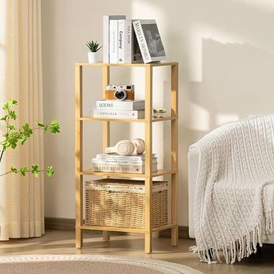 YUFAM 4 Tier Small Bookshelf, Narrow Tall Shelf, Wooden Book Shelf,Natural | 41'' Short Small Bookcase for small peace, Skinny Shelf Stand for Modern, Shelf for Living Room,Office,Bedroom,Kitchen