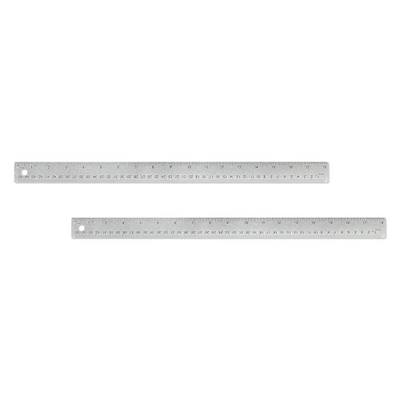 Alumicolor Flexible Stainless Steel Ruler w/Cork Back Value Pack, Silver, 18IN - Pack of 2
