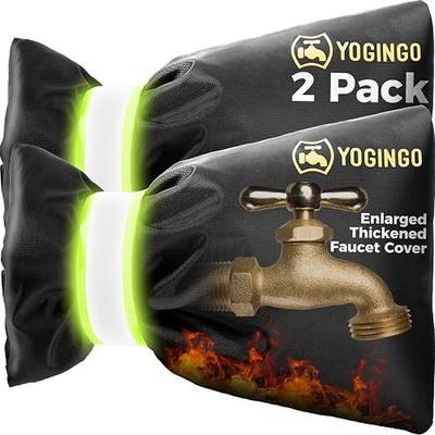 Outdoor Faucet Covers for Winter Freeze Protection, Hose Bib Covers for Winter, Water Spigot Cover Winter Insulated, 2 Pack 6.7" x 9.5" Pipe Wrap Insulation Cover Socks Outside Faucet Freeze Protector