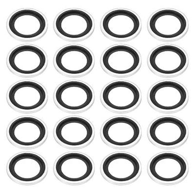 PATIKIL M16 Self-Centered Bonded Sealing Gasket, 20Pcs NBR Metal Bonded Sealing Washers Automotive Washers for Mechanical, Plumbing, Cylinder Repairs