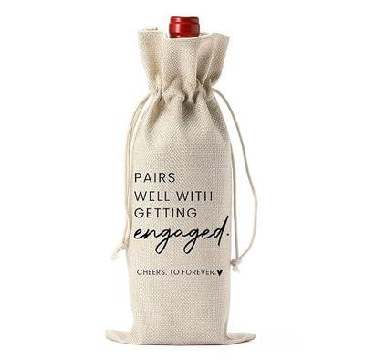 Engaged Gifts Engagement Gifts for Couples Her Engagement Party Decorations | Engaged Gifts for Engaged Couple Wine Bag Pairs Well with Getting Engaged Wine Bottle Bag