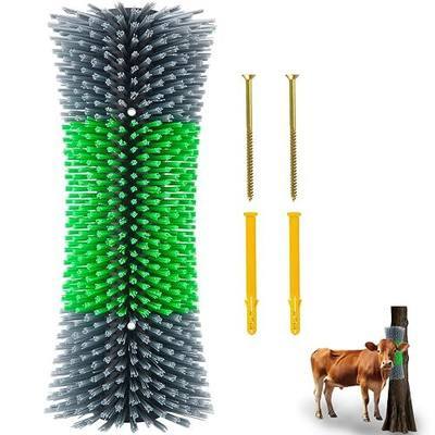 Livestock Scratching Brush With 2 Screws, Cow Scratcher Brush for Horses,Cow,Goat,Cattle,Sheep,Pigs And Other Livestock Animal Back Scratching (1 pack,Green)