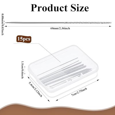 15 Pack Snag Nab It Tool Snag Repair Needle 0.03 x 2.36'' Snag Repair Sewing Tool Repair Knits and Woven Tool with Case Leather Craft Sewing Stitching Needle for Knitted Woven Cloth Drapes Garments