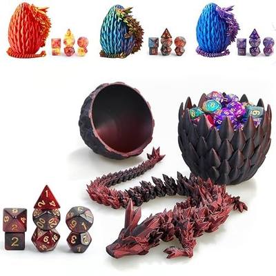 DND Dice Set 7PCS with 3D Printed Dragon Egg | Premium Polyhedral Dice Set Dual-use Fidget Toys for DND MTG RPG Tabletop Games and Party Favors