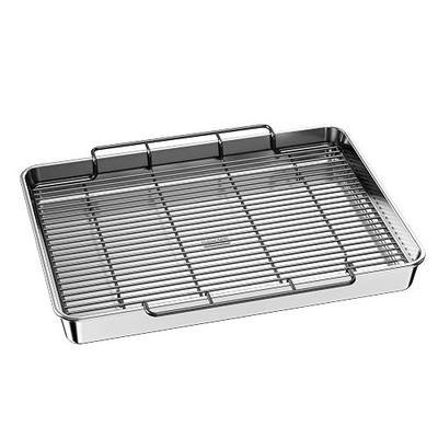 Baker's Secret Non-Toxic Large Roasting Pan 18" with Rack, Roaster 100% Recycled Aluminum, Turkey Roasting Pan, Vegetables, Poultry - The Natural Aluminum Collection PFOA, PFOS, and PTFE free