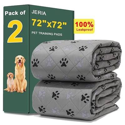 JERIA 2 Pack 72"x 72" Waterproof Non Slip Wee pad,Reusable Washable Pee Pads for Dogs,Absorbent and Leakproof Training Mats for Potty, Bed, Sofa, Potty Training