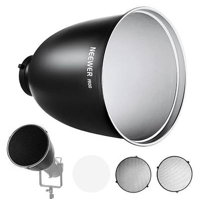 NEEWER 11.6"/29.5cm Deep Focus Reflector Bowens Mount with 15°/30° Honeycomb Grids & Soft Cloth, 45° Diffuser Lamp Shade Compatible with Godox NEEWER Studio Strobe Flash Light Speedlite, FR30