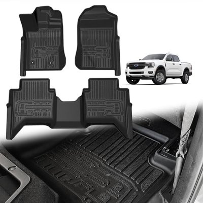 TripleAliners Floor Mats for 2024 2025 2026 Ford Ranger SuperCrew