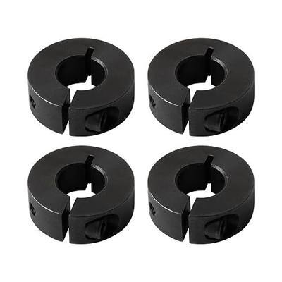 (4-Pack) Shaft Collar 1-1/4" Bore, 1045 Steel Set Screw Split Clamp-On Collars, 2-1/16" OD, 1/2" Thickness, with M4 Set Screws