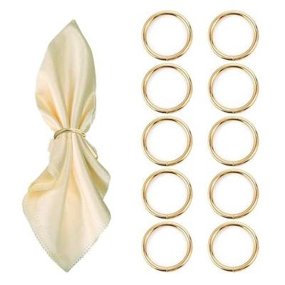 Gold Napkin Rings - 10 Pcs Stainless Steel Napkin Rings | Gold Rotundity Metal Napkin Ring for Table Settings Wedding Christmas Party Dinner Table