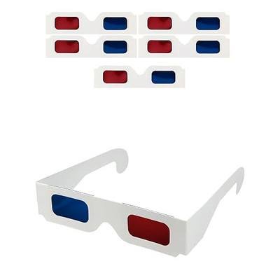 3D Paper Glasses for Movies and TV - Blue and Red Anaglyph Cardboard Glasses for Films