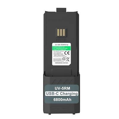 BAOFENG UV-5RM Plus 6800mAh Battery Two Way Radio USB-C Charging 7.4V Extended Battery Compatible for GM-5RH/UV-5G Plus GMRS/UV-5RM (1 Pack 6800mAh)
