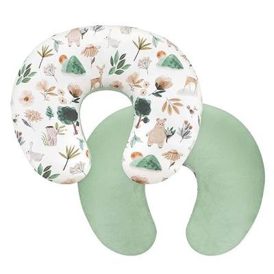 Nursing Pillow Cover 1 Pack, Removable Nursing Pillow Cover for Breastfeeding Pillows, Super Soft Comfortable Slipcover for Boy and Girls, Green Animals