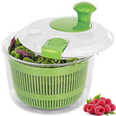 Salad Spinner 3 QT Fruit and Vegetable Washer with Bowl and Mesh Basket | Compact Lettuce Spinner Saves Counter Space, Quickly Washes, Spins, and Dries Salad Greens