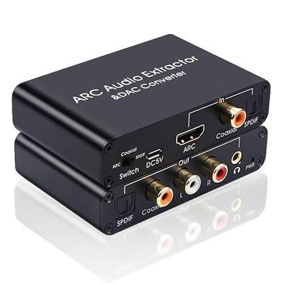 HDMI ARC Audio Extractor, AMANKA DAC Converter 192KHz Digital to Analog Audio Converter, Optical/SPDIF Coaxial HDMI ARC to Optical/SPDIF Coaxial Stereo L/R 3.5mm Jack for TV