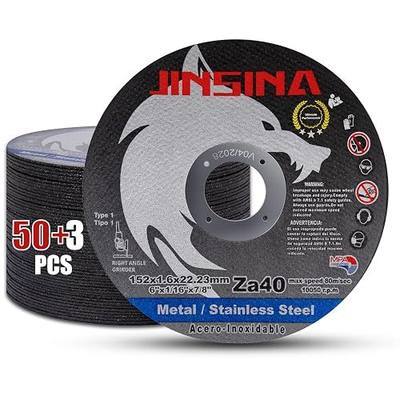 6" Cut Off Wheels 53PCS, Metal and Stainless Steel Cutting Wheel | Fast Cutting Disc for Angle Grinder (6 x 1/16 x 7/8inch) 50+3pcs