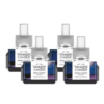 Yankee Candle ScentPlug Refill for Plug in Air Fresheners, Scented Oil Refills, Long Lasting Home Fragrance, Midsummer’s Night (Pack of 4)