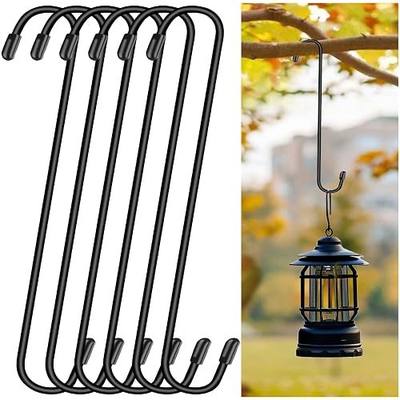 Dpyrrhic 6Pack 12Inch Black Plant Hanger, Large S Hooks for Hanging Plants | Extra Matel Heavy Duty Hook for Hanging Brsket,Bird House,Clothes,Kitchenware