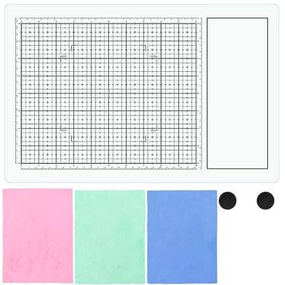 Glass Craft Mat for Crafting Measuring Painting Work Magnetic Cutting Media Mat for Crafts Tempered Glass Crafting Surface for Cutting Stamping Mixed Media Heat Embossing and Hot Glue Projects, White