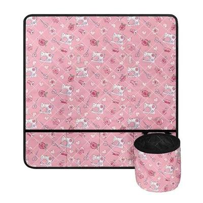 Sewing Machine Carry Case with Pockets Stain Resistant Sewing Machine Carrying Pad To Keep Sewing Accessories for Home Decor - Pink