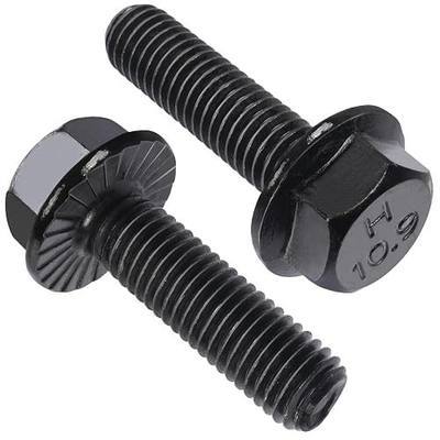 VGBUY M8-1.25 x 30mm Flanged Hex Head Bolts,External Flange Hex Drive Screws,Class 10.9 Black Zinc Plated,Alloy Steel,Full Coarse Thread,Pump,Fix Car,DIY Project(20Pcs)
